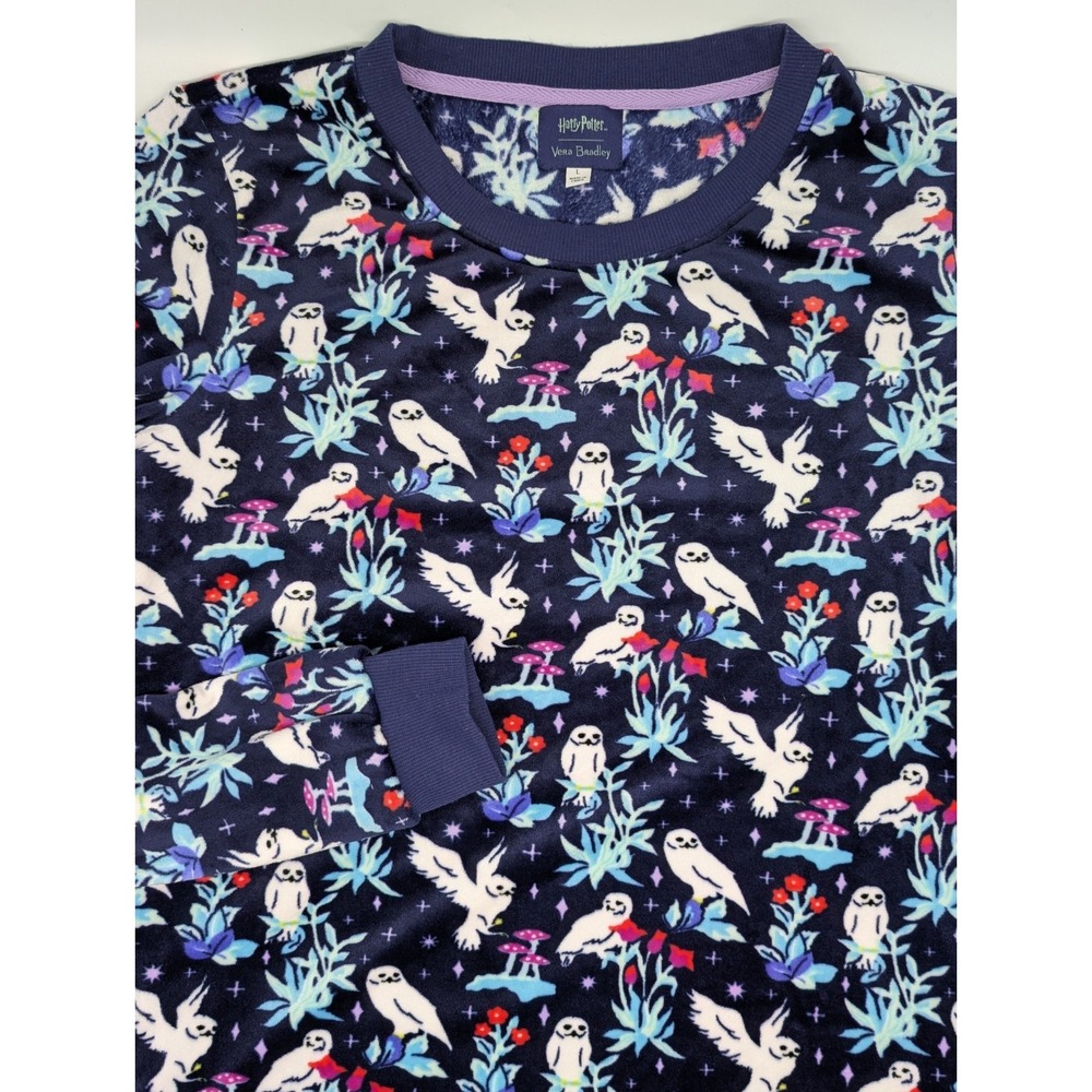Harry Potter Vera‎ Bradley size Large Pajama LS Shirt Forbidden Forest Ditsy Owl